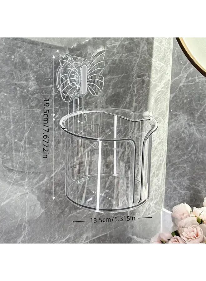 Transparent Butterfly Toilet Paper Holder No Drill Wall Mounted Bathroom Tissue Dispenser - Image 3